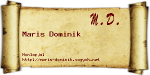 Maris Dominik névjegykártya